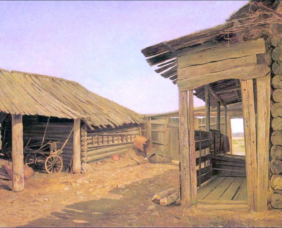 Ivan Ivanovich Shishkin Country Courtyard - Canvas Print