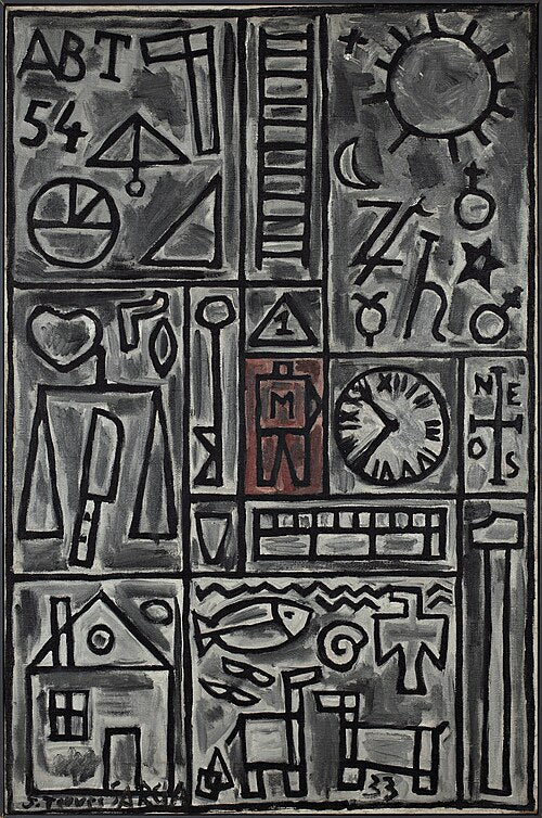 Joaquin Torres-Garcia Constructivo en Gris - Canvas Print