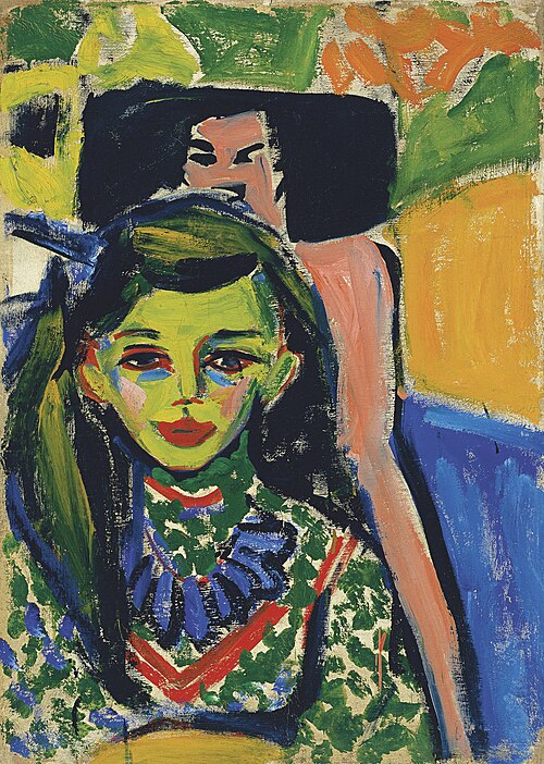 Ernst Ludwig Kirchner Franzi in front of Carved Chair - Canvas Print