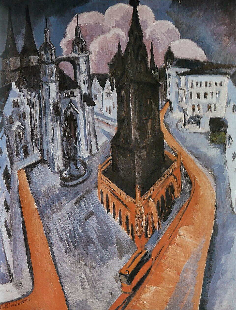Ernst Ludwig Kirchner The Red Tower in Halle - Canvas Print