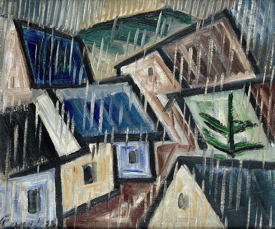 Josef Capek Landscape in the Rain - Canvas Print