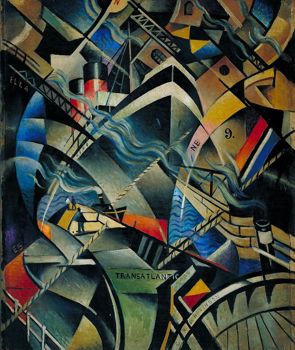 C. R. W. Nevinson The Arrival - Canvas Print