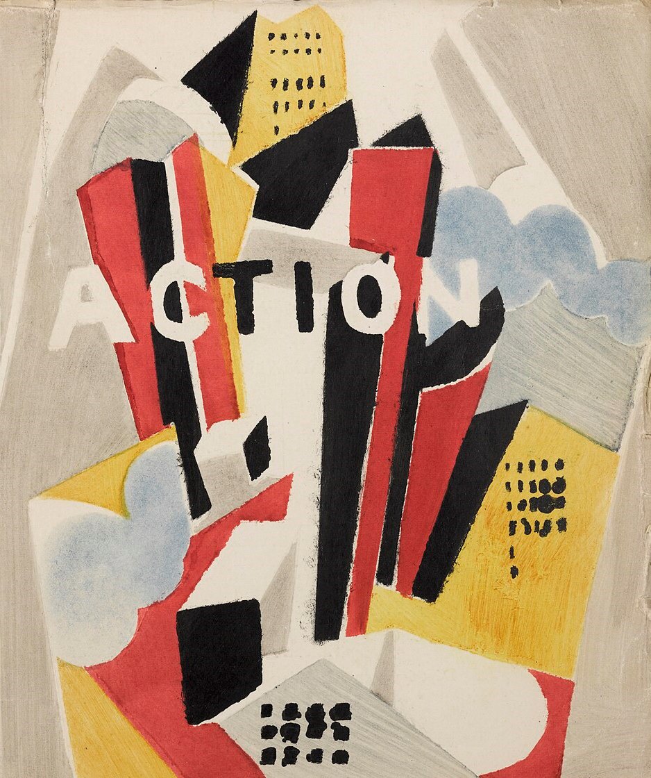 Albert Gleizes Cover of Action, Vol. 1, No. 1 - Canvas Print