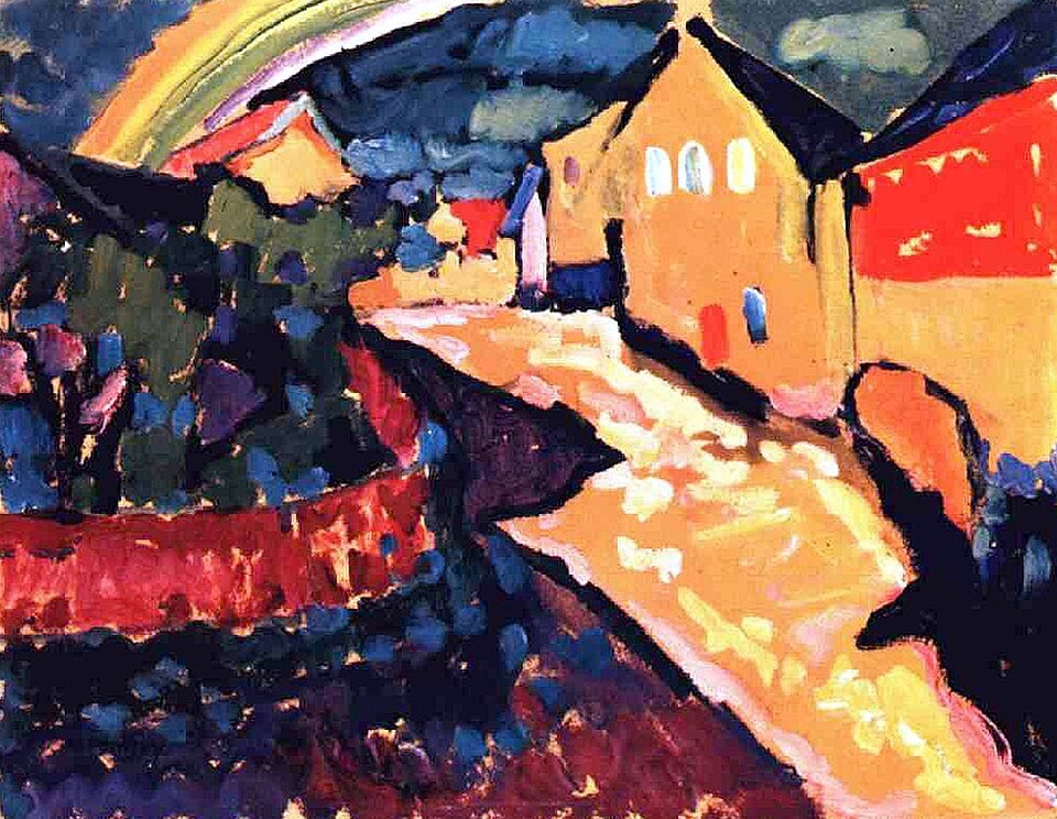 Wassily Kandinsky Murnau with Rainbow - Canvas Print