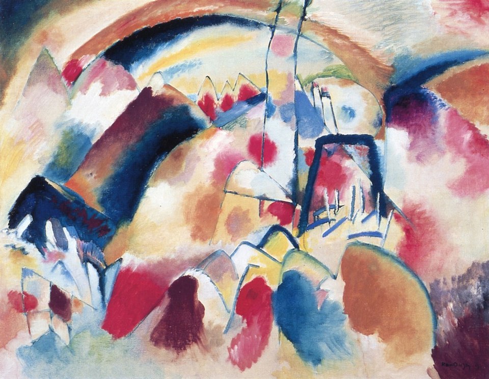 Wassily Kandinsky Landscape with Red Spots - Canvas Print