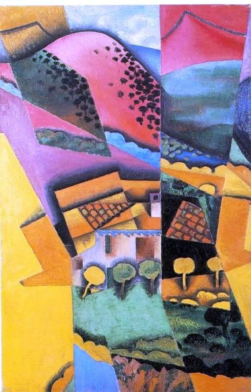 Juan Gris landscape at Ceret Sunset - Canvas Print