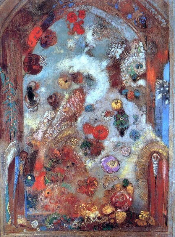 Odilon Redon Stained Glass Window (also known as Allegory) - Canvas Print