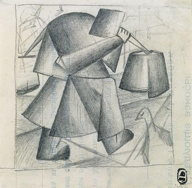 Kazimir Malevich Peasant Woman with Buckets - Canvas Print