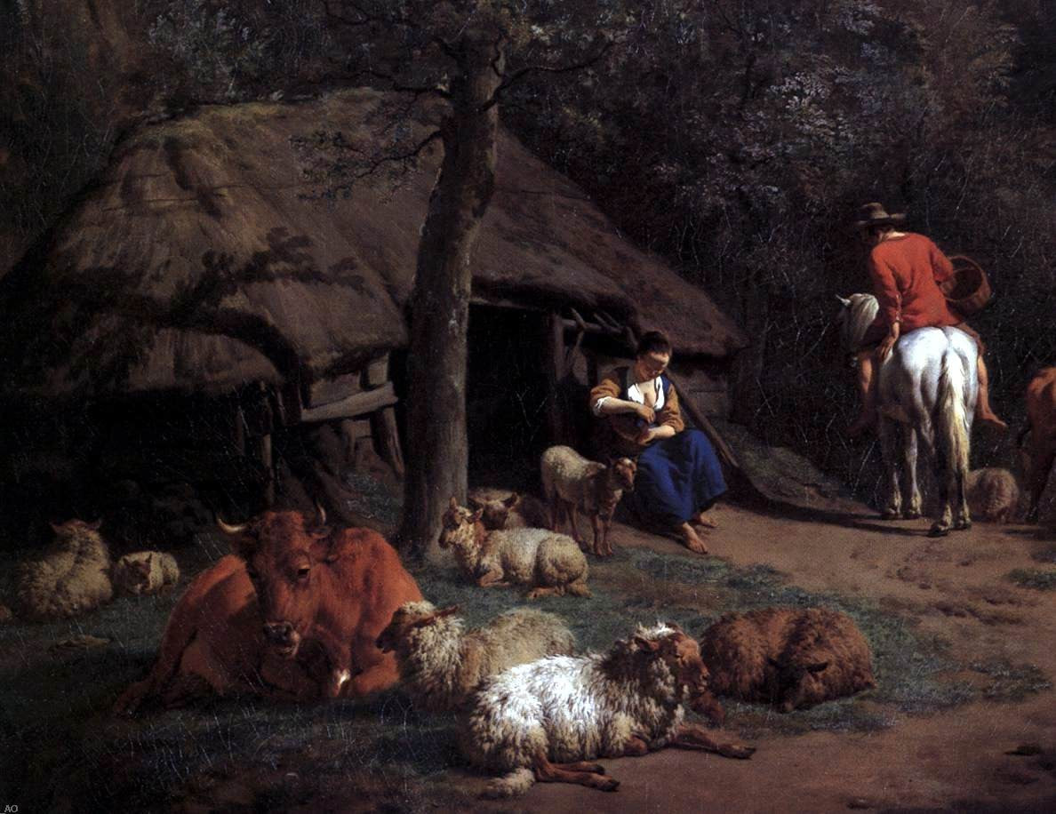 Adriaen Van de Velde The Hut (detail) - Canvas Print