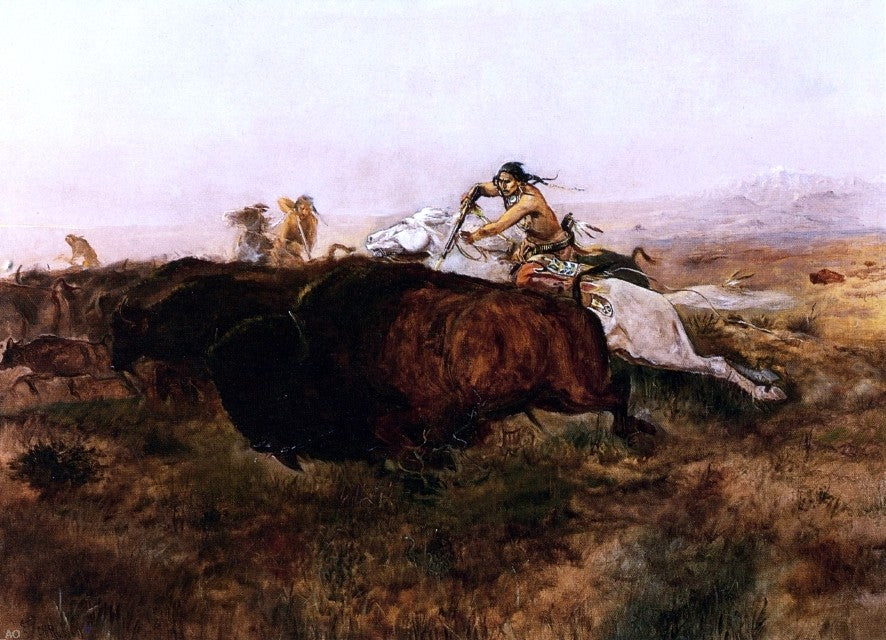 Charles Marion Russell Buffalo Hunt # 10 - Canvas Print