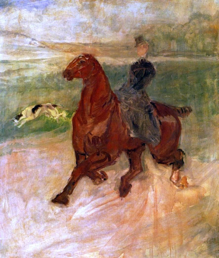Henri De Toulouse-Lautrec Horsewoman and Dog - Canvas Print