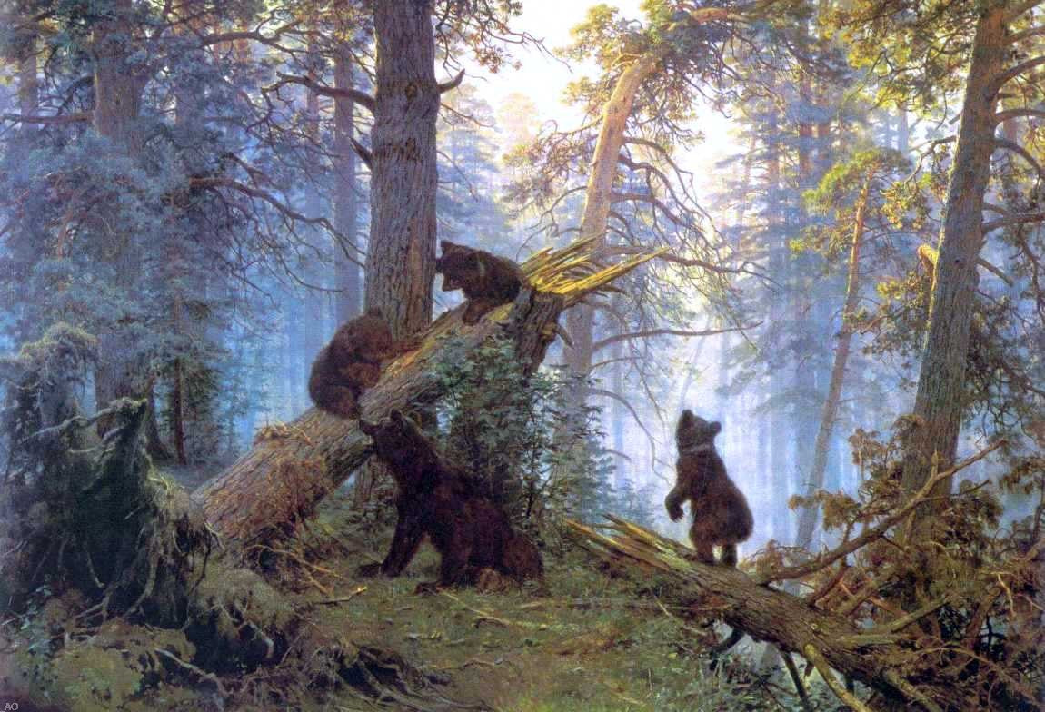 Ivan Ivanovich Shishkin Morning in Piny Wood - Canvas Print