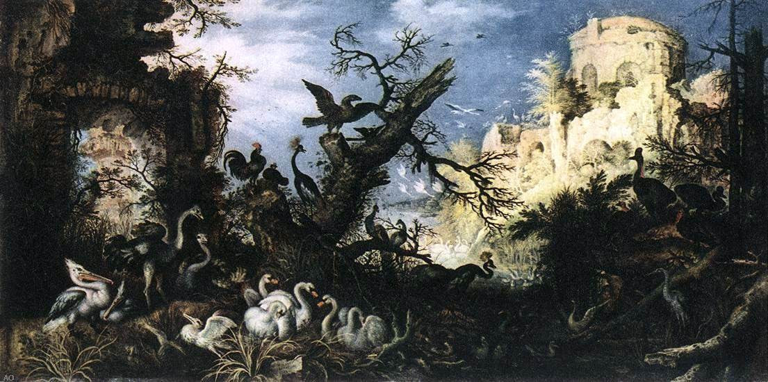 Roelandt Jacobszoon Savery Landscape with Birds - Canvas Print