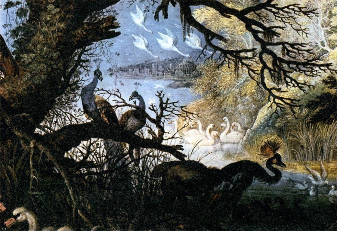 Roelandt Jacobszoon Savery Landscape with Birds (detail) - Canvas Print
