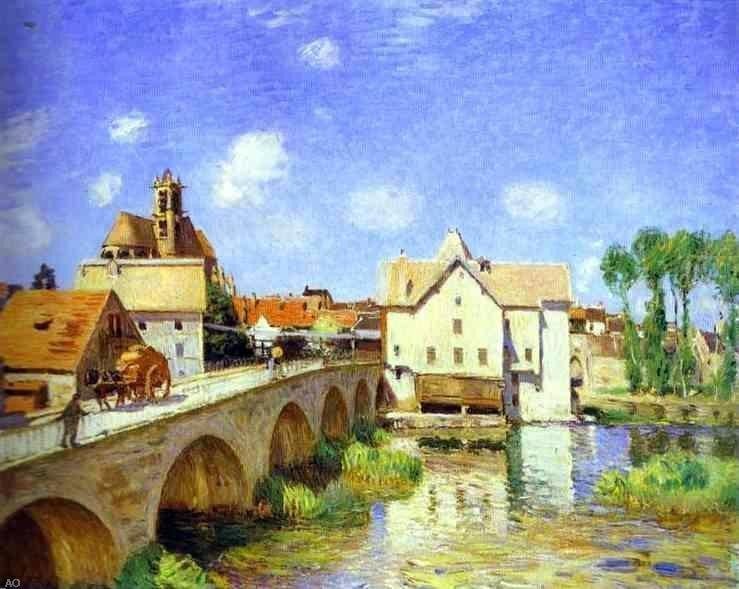 Alfred Sisley The Bridge at Moret - Canvas Print