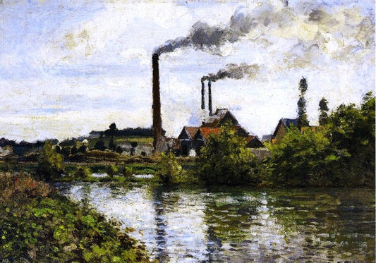 Camille Pissarro The Factory at Pontoise - Canvas Print