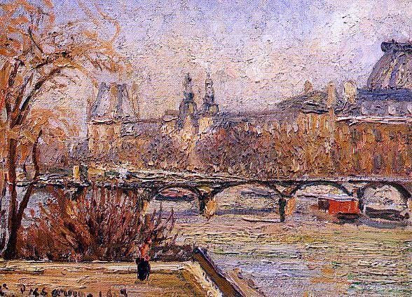 Camille Pissarro The Louvre - Morning - Canvas Print