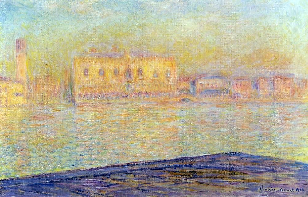 Claude Oscar Monet The Doges' Palace Seen from San Giorgio Maggiore (also known as San Giorgio) - Canvas Print