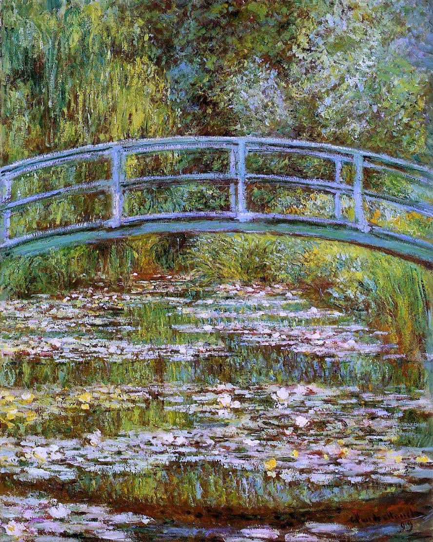 Claude Oscar Monet A Water-Lily Pond (also known as Japanese Bridge) - Canvas Print