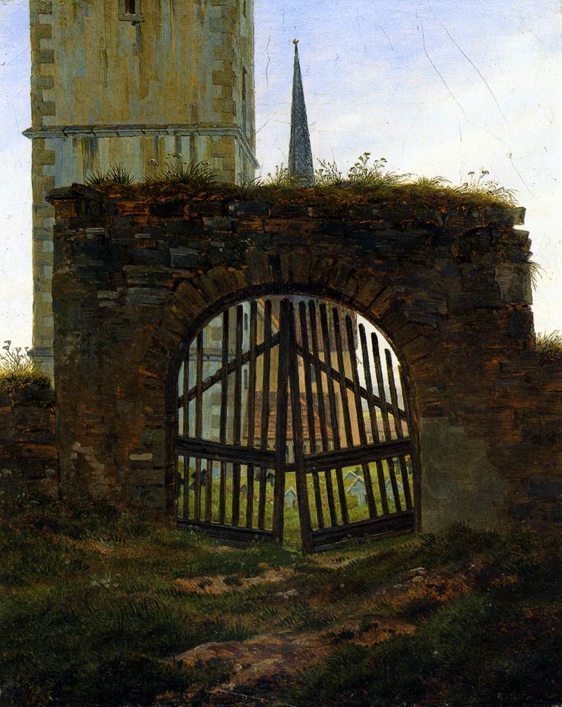 Caspar David Friedrich The Cemetery Gate - Canvas Print