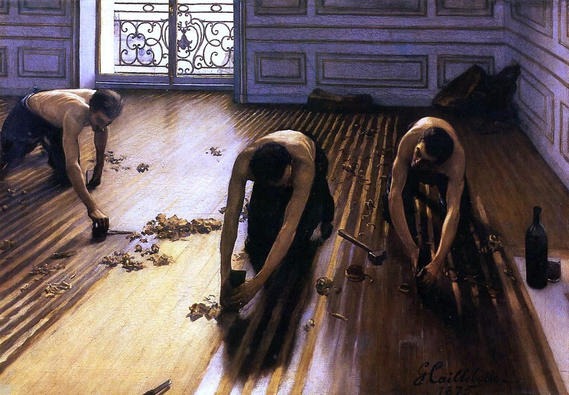 Gustave Caillebotte The Floor Scrapers (also known as The Floor Strippers) - Canvas Print