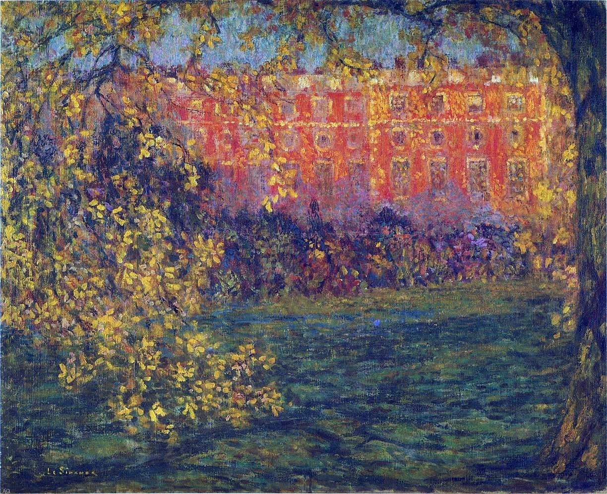 Henri Le Sidaner Autumn at Hampton Court - Canvas Print