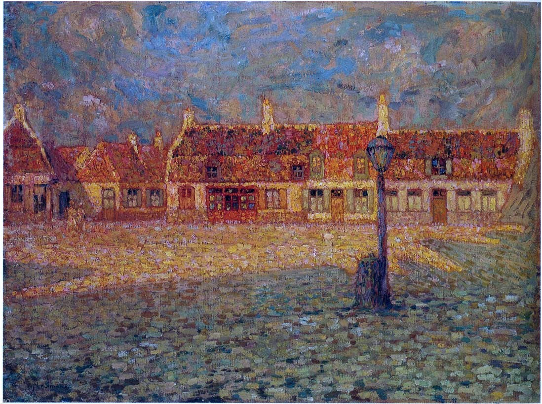 Henri Le Sidaner Sunset at the Petit Palace Gravelines - Canvas Print