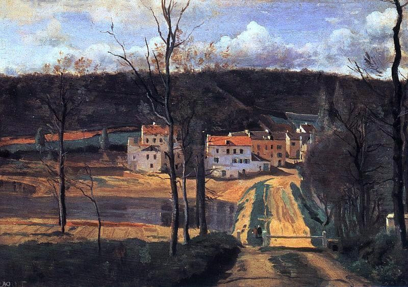 Jean-Baptiste-Camille Corot Ville d'Avray - the Pond and the Cabassud House - Canvas Print