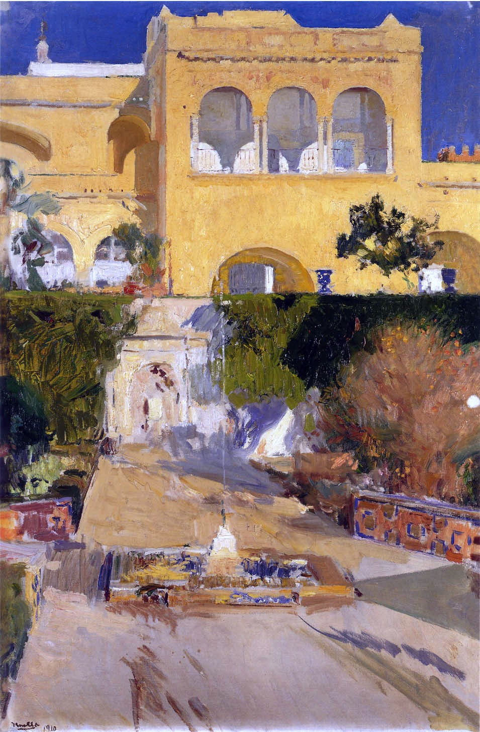 Joaquin Sorolla Y Bastida Afternoon sun at the Alcazar at Seville - Canvas Print
