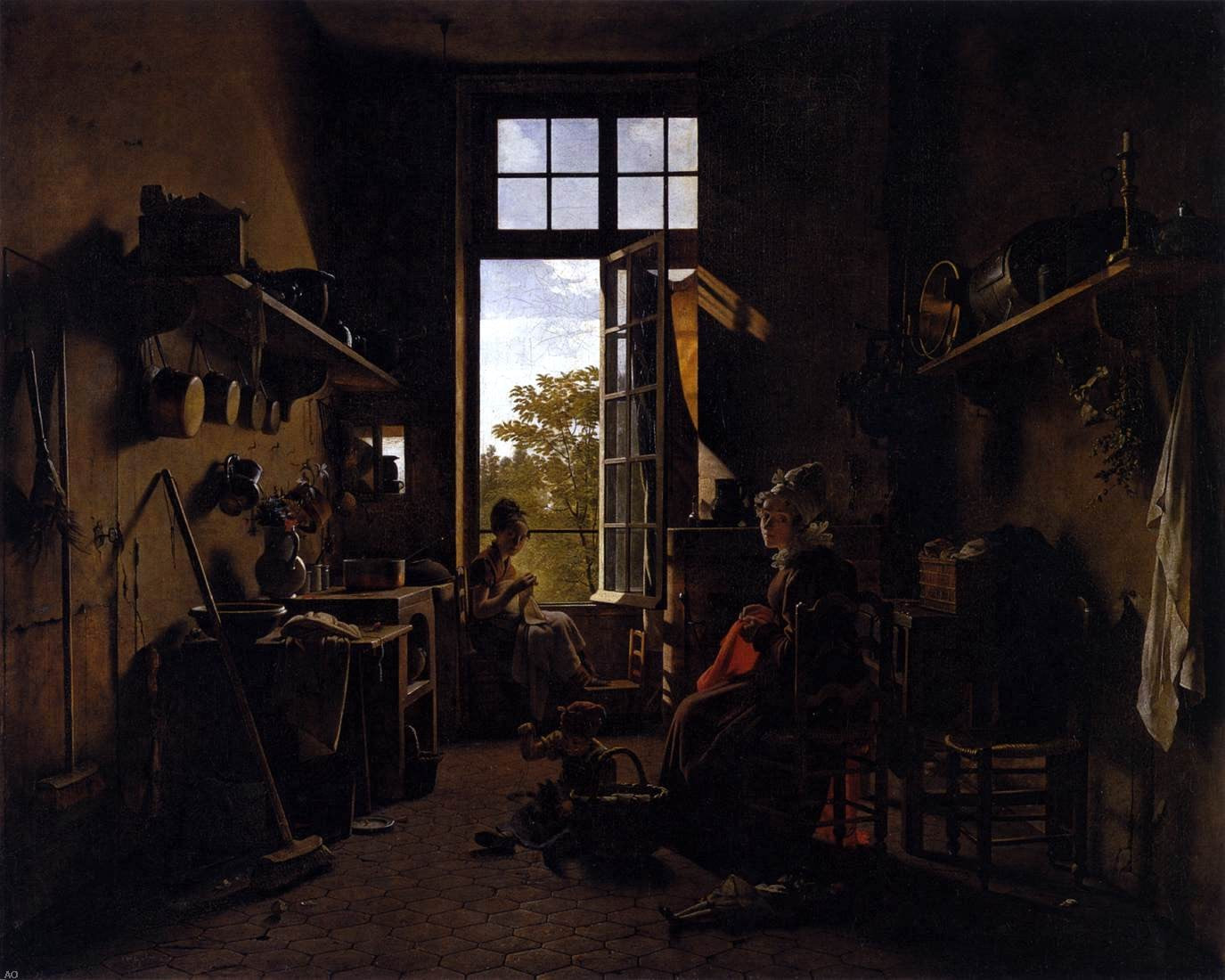 Martin Drolling Interior of a Kitchen - Canvas Print