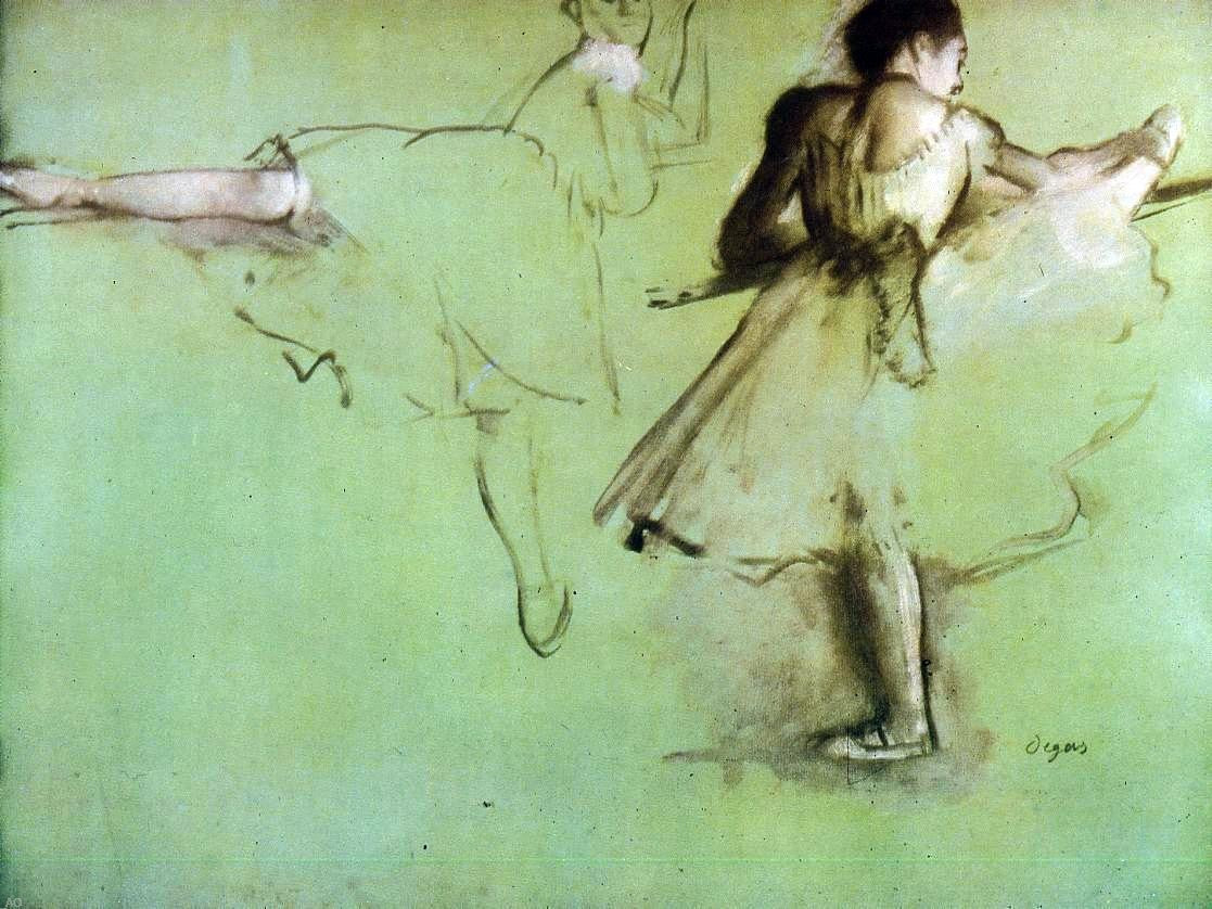 Edgar Degas Dancers at the Barre (study) - Canvas Print