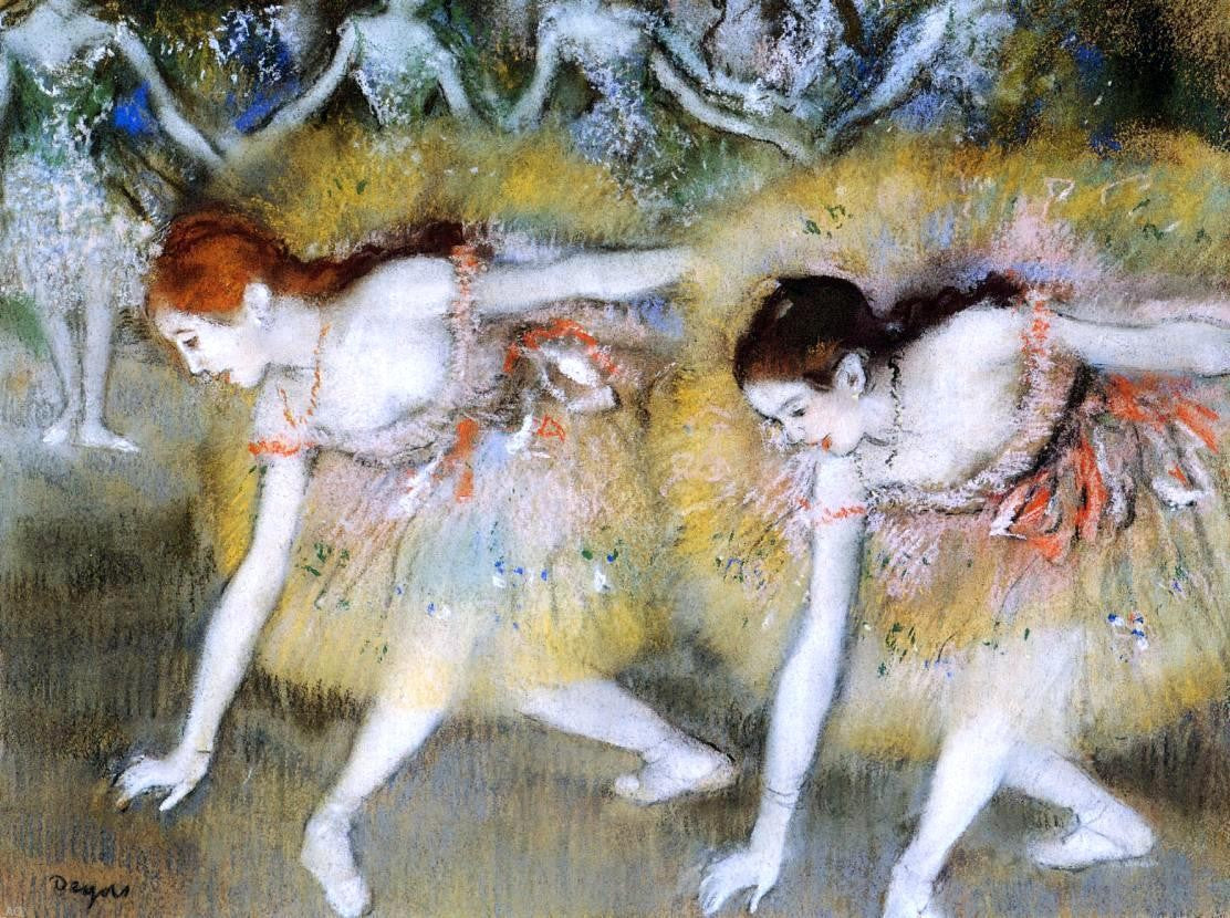 Edgar Degas Dancers Bending Down (also known as The Ballerinas) - Canvas Print