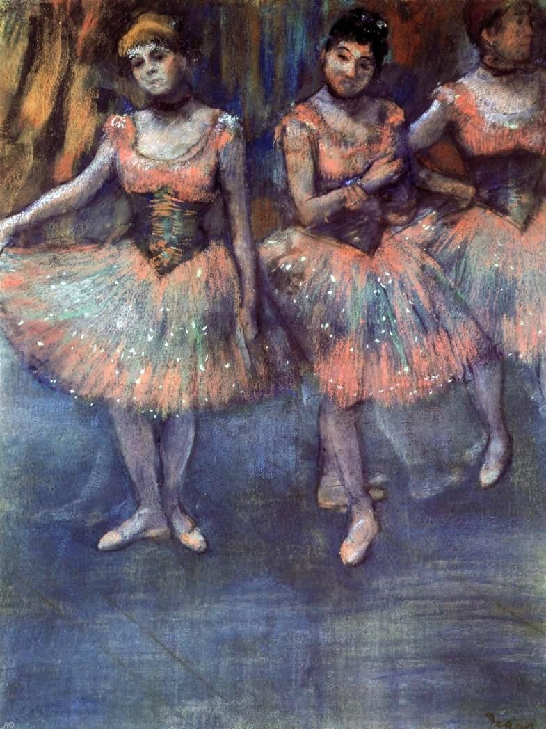 Edgar Degas Three Dancers before Exercise - Canvas Print