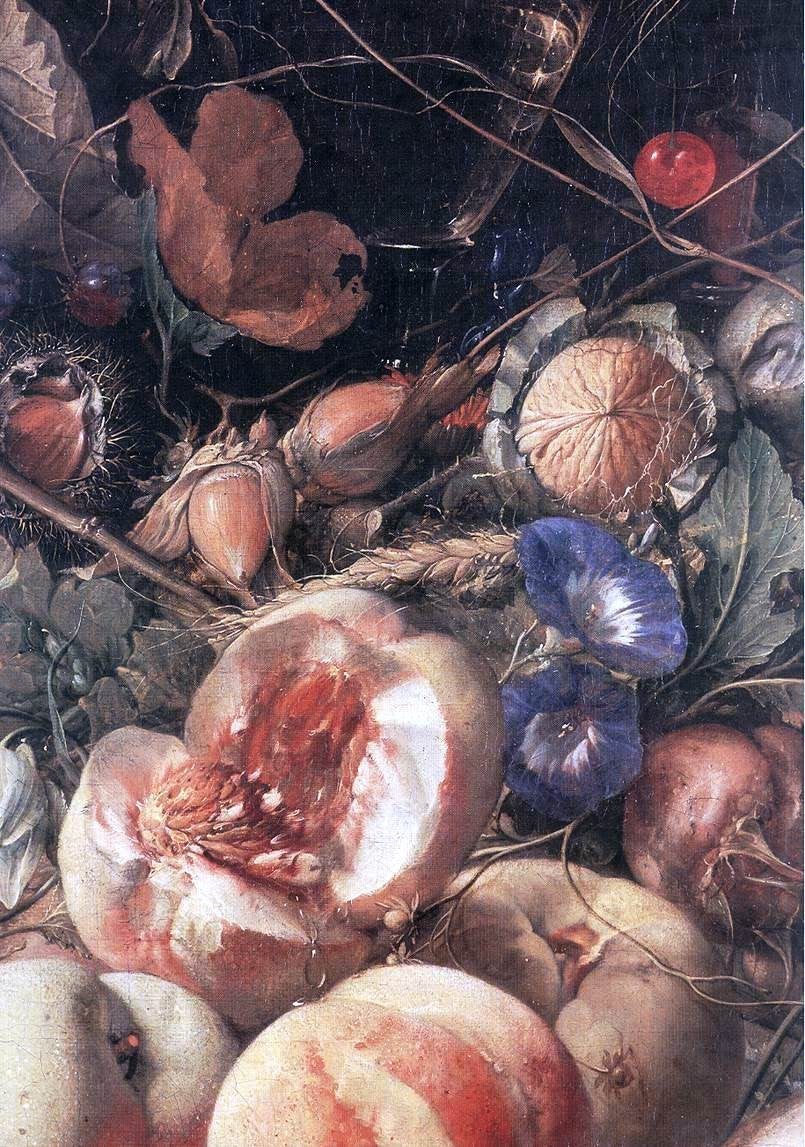 Cornelis De Heem Still-Life with Flowers and Fruit (detail) - Canvas Print
