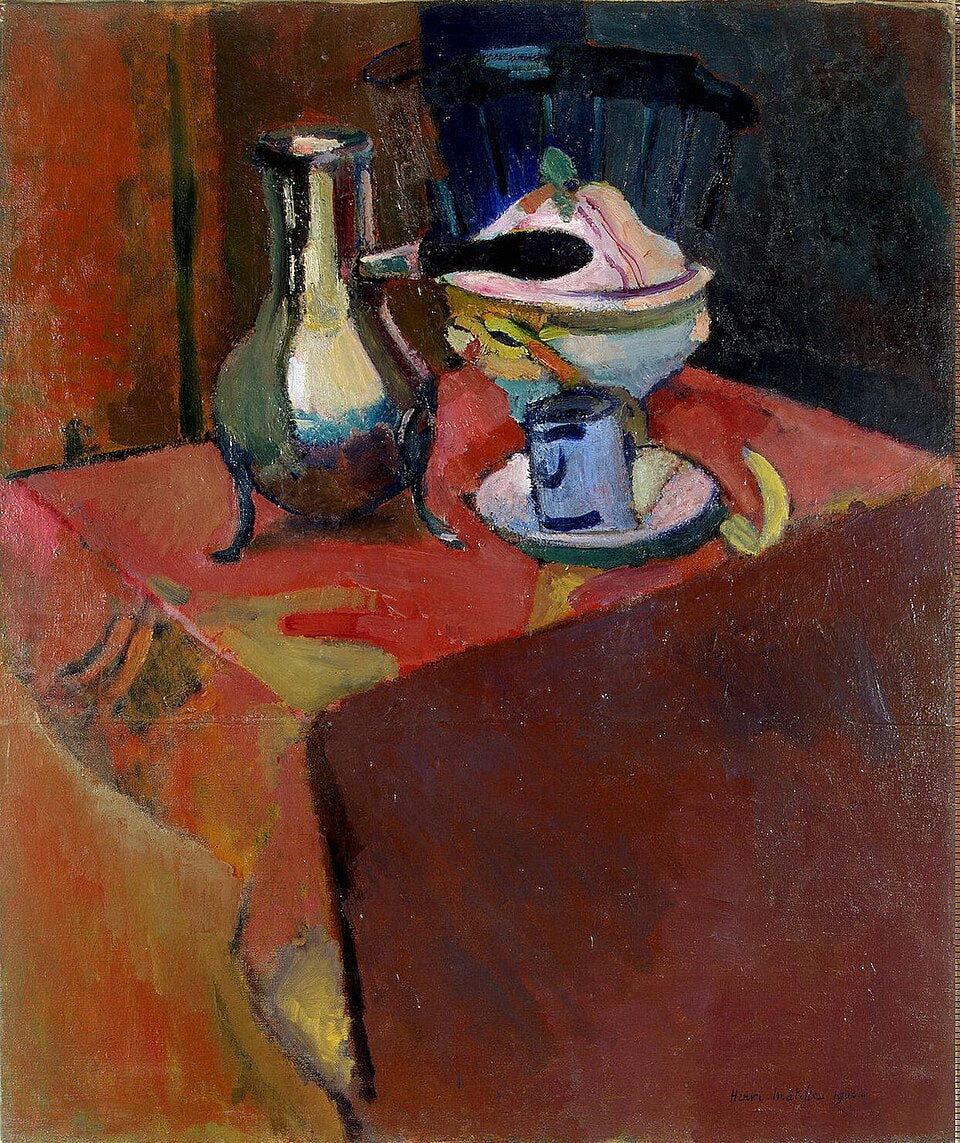 Henri Matisse Crockery on a Table - Canvas Print