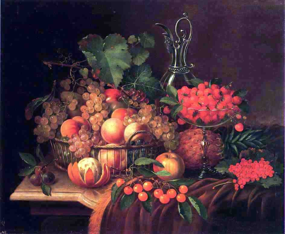 George Forster Still Life with Fruit - Canvas Print
