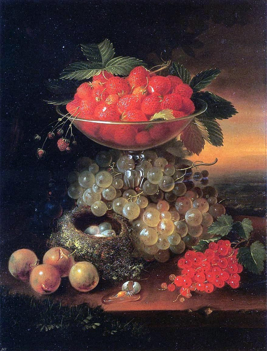 George Forster Still Life with Fruit and Nest of Eggs - Canvas Print