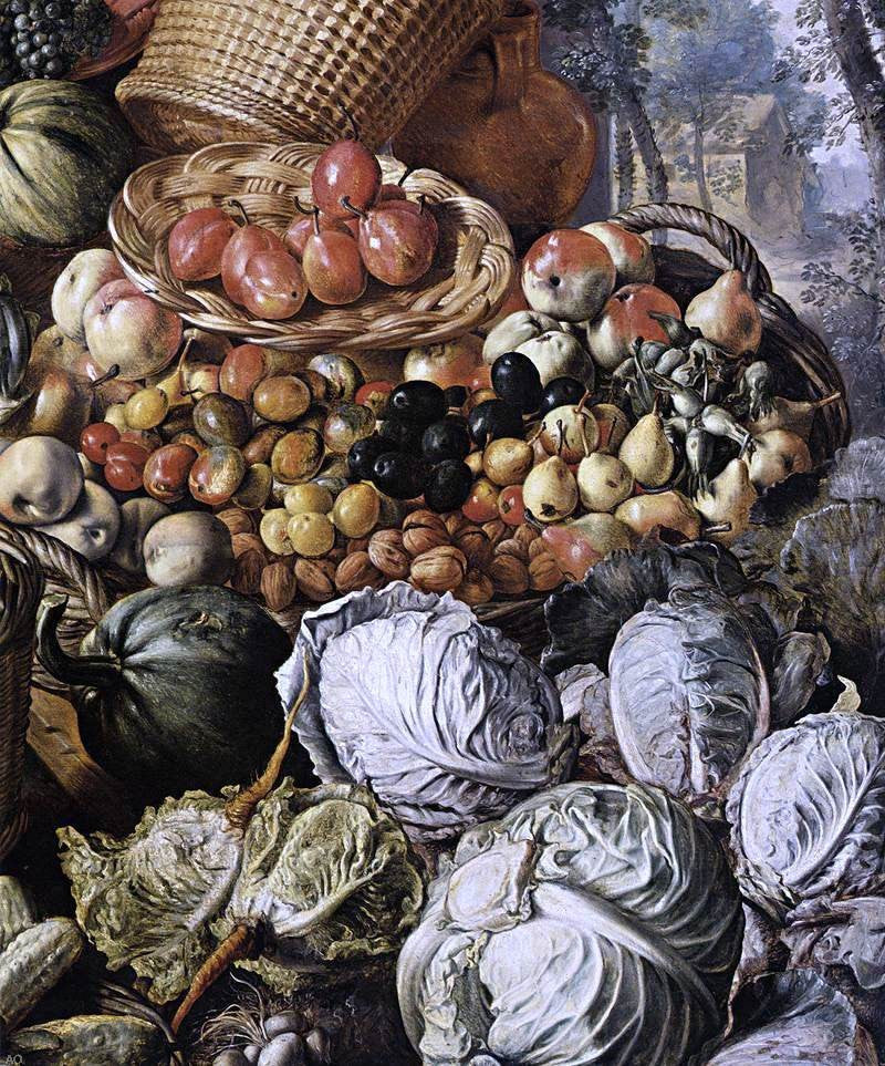 Joachim Beuckelaer Market Woman with Fruit, Vegetables and Poultry (detail) - Canvas Print