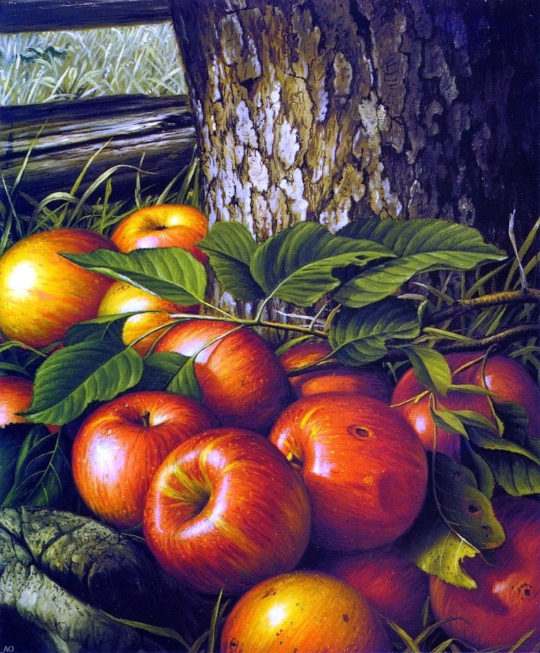 Levi Wells Prentice Apples and Tree Trunk - Canvas Print