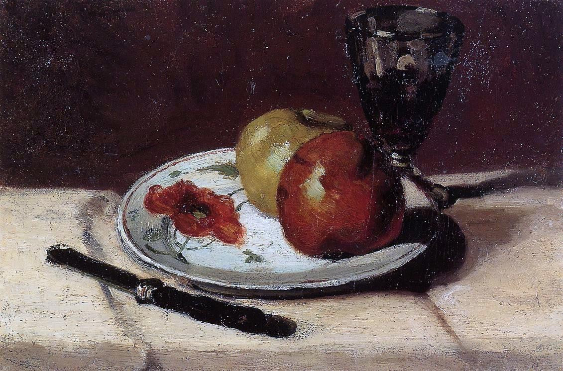 Paul Cezanne Still Life - Apples and a Glass - Canvas Print