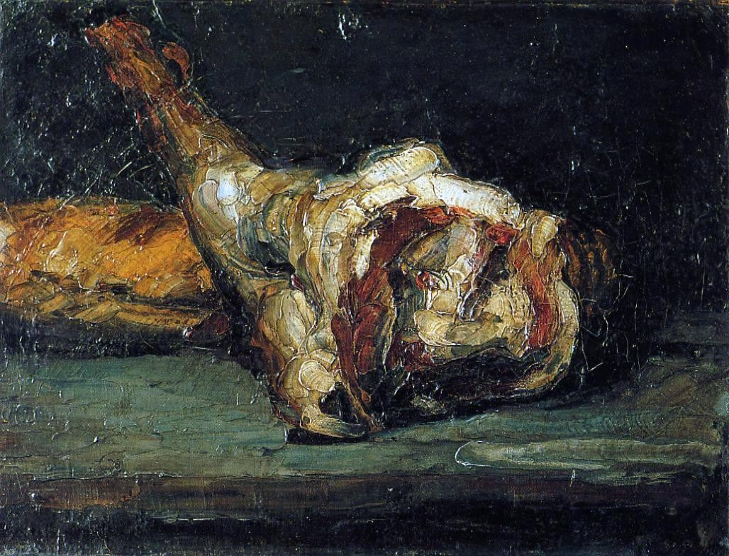 Paul Cezanne Still Life - Bread and Leg of Lamb - Canvas Print