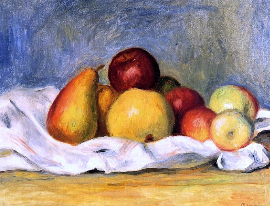 Pierre Auguste Renoir Pears and Apples - Canvas Print