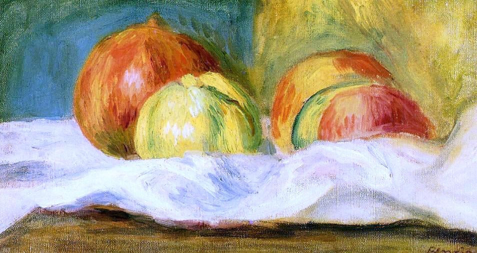 Pierre Auguste Renoir Still Life with Apples and Pomegranates - Canvas Print