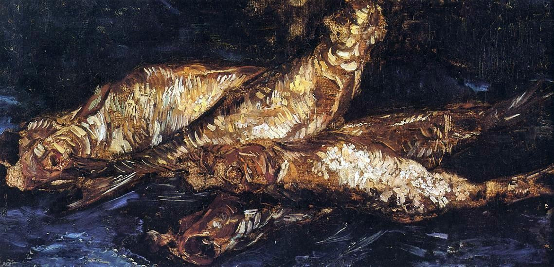 Vincent Van Gogh Still Life with Bloaters - Canvas Print