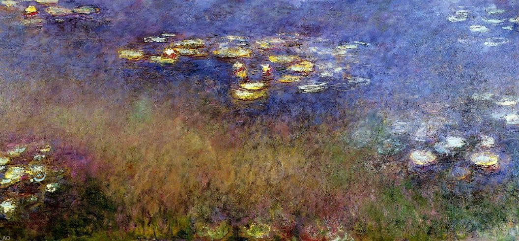 Claude Oscar Monet Agapanthus (center panel) - Canvas Print