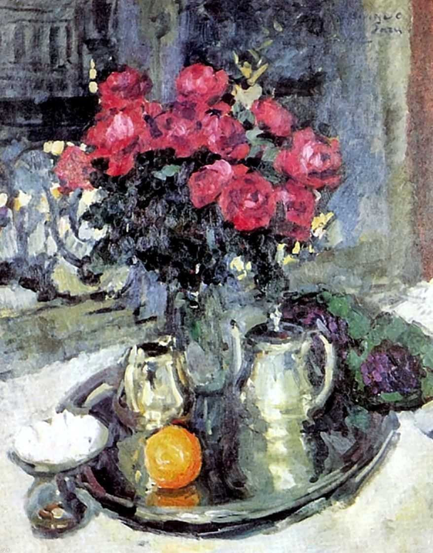 Constantin Alexeevich Korovin Roses and Violets - Canvas Print