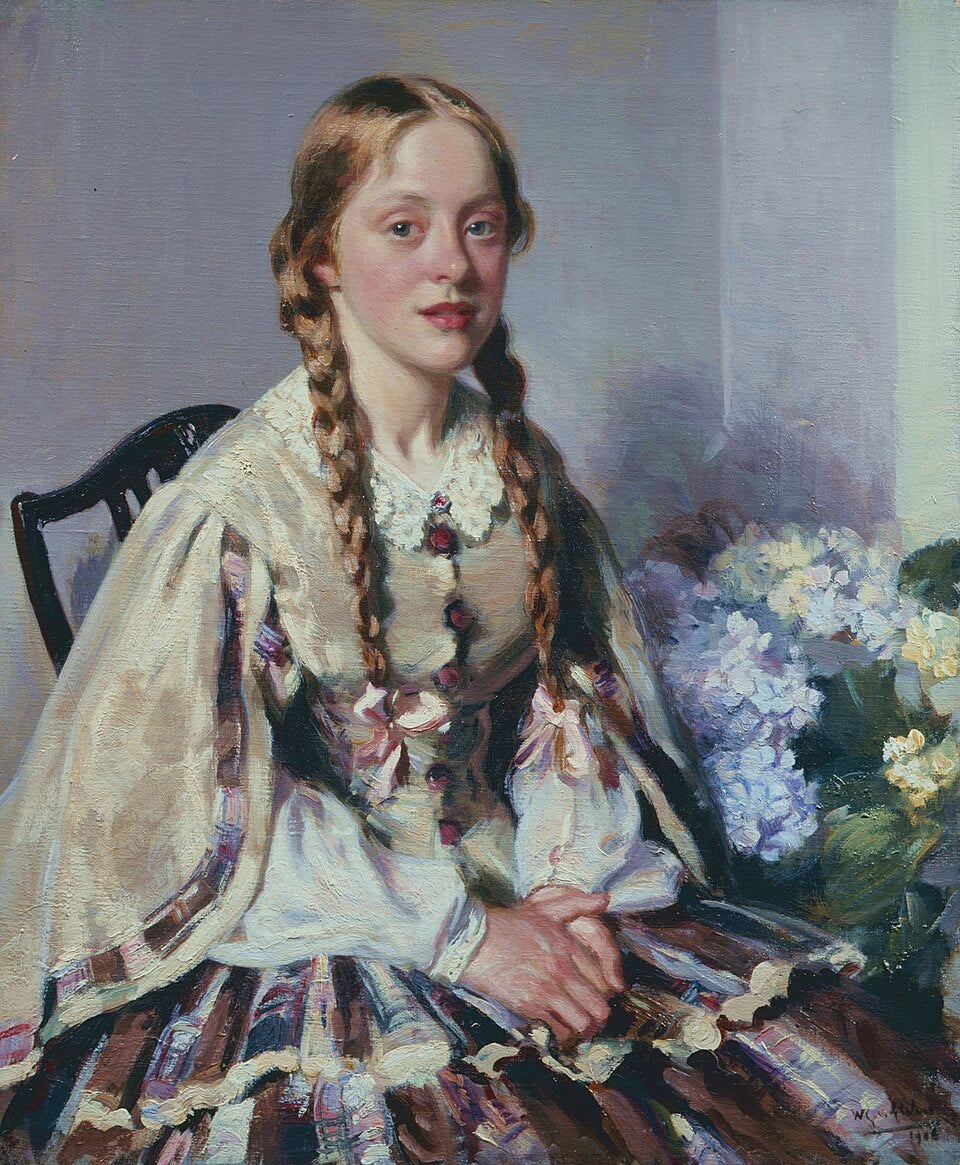Wilfred Gabriel de Glehn Blue Hydrangeas - Canvas Print