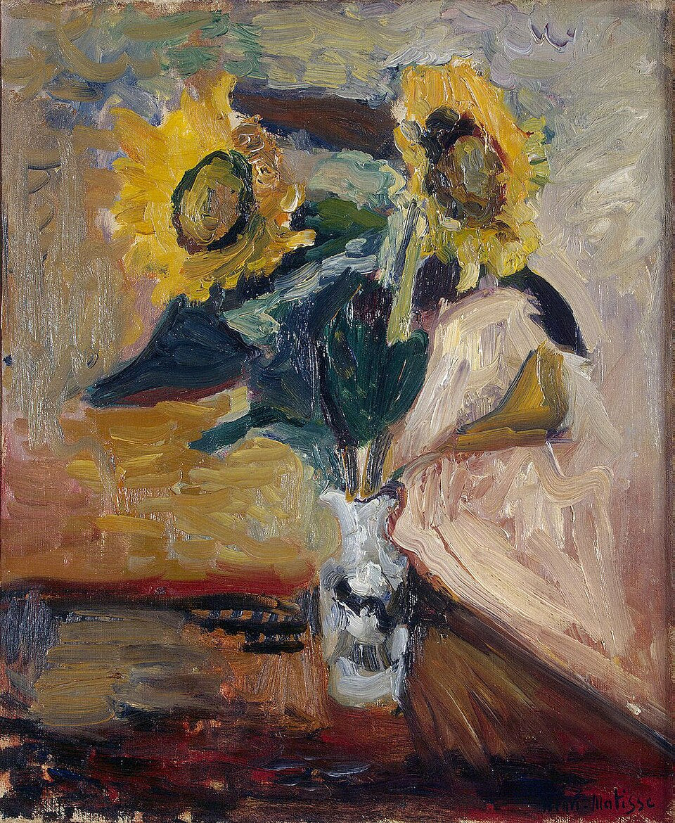 Henri Matisse Vase of Sunflowers - Canvas Print