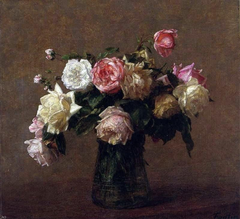 Henri Fantin-Latour Bouquet of Roses - Canvas Print