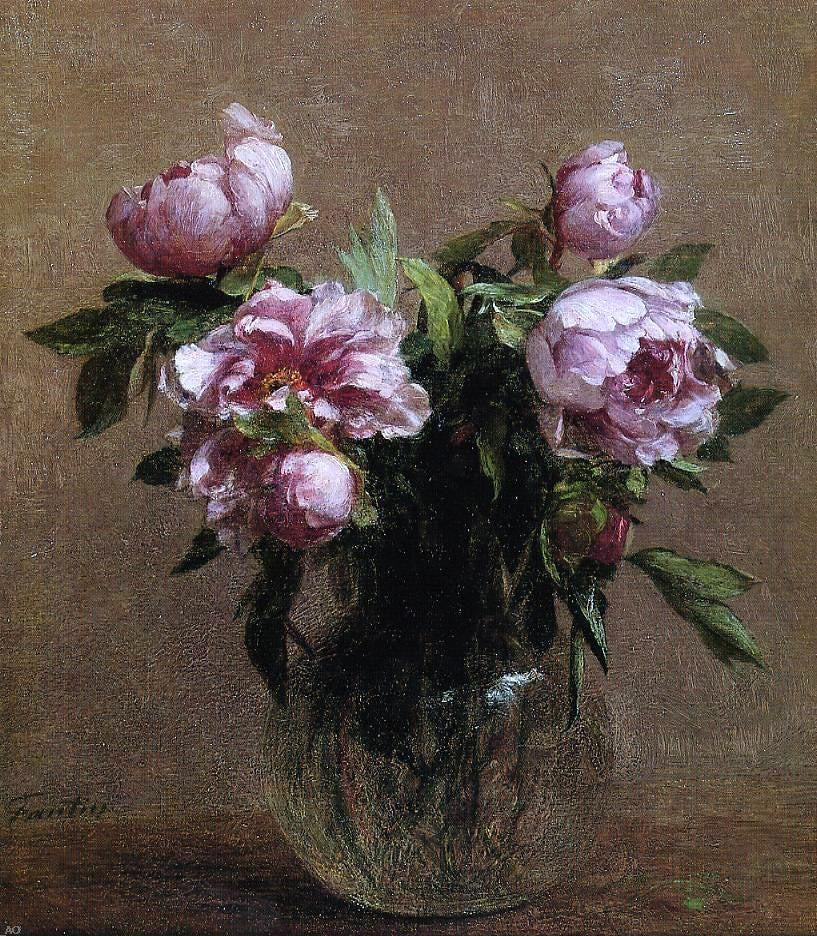 Henri Fantin-Latour Vase of Peonies - Canvas Print